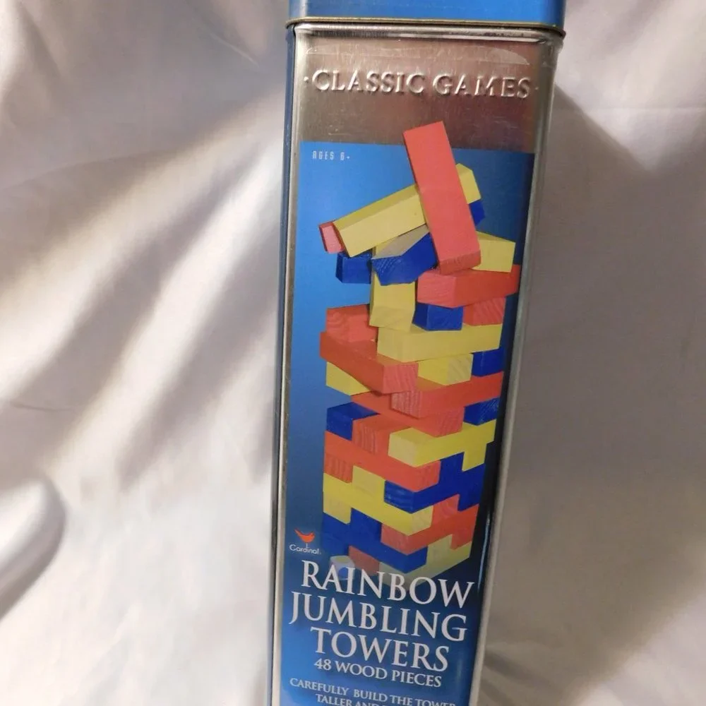 Cardinal Rainbow Jumbling Towers 48 Wood Pieces Game